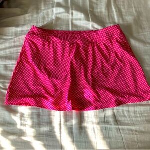 Lands end Swim skirt pink polka dot lined skort size 14